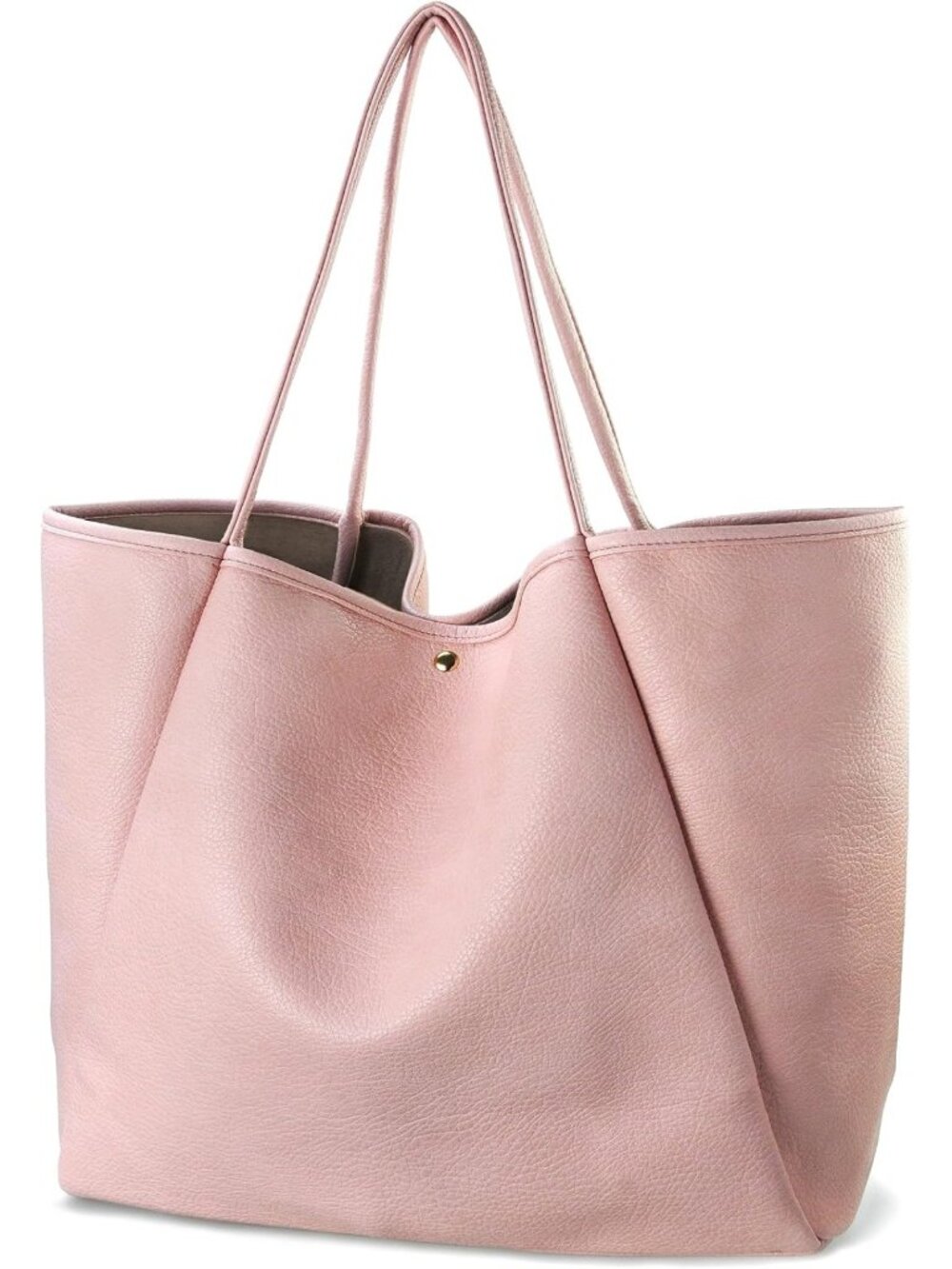 Stylish Oversized PU Leather Tote Bag for Women - Weekender Shopper Travel Purse